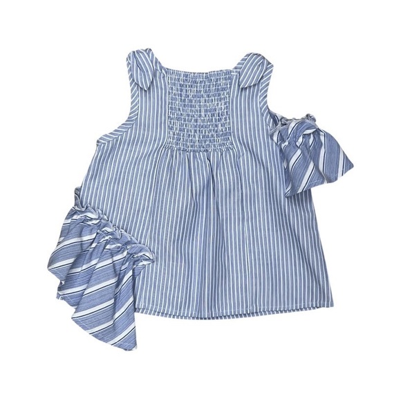 Habitual Hayden Mixed Stripe Ruffle Tank Top Toddler Baby Girls - Picture 2 of 2